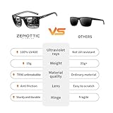 ZENOTTIC Polarized Sunglasses for Men Lightweight TR90 Frame UV400 Protection Square Sun Glasses