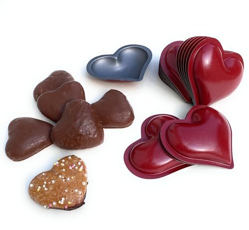 CULIMI Mini Tart Pan Heart - 20 piece Batticuori Cuore Tartelette Form Tin for Baking - Non-stick Coating Love Tin
