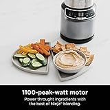 Ninja Blender, Nutri Pro, Personal Blender, For-Smoothies, Salsa, Shakes, and Frozen Drinks, Includes 2 Smoothie Cups, + Lids, Crushes Ice, Fruit, and Veggies, Single Serve Blender, Silver, BN401