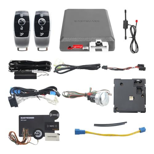 EASYGUARD PKE Remote Starter Push Button kit fit for Key Start Mercedes Benz 13-15 ML W166/GL /16-18 GLS /12-18 GLA/CLA C117/12-16 B Class/ BJ90 /13-18 G Class (Chrome Plated Steering) /11-15 A Class