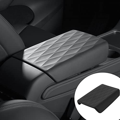 Jawjut Car Armrest Cover Compatible with Tesla Model 3 Model Y Center Console Cover Automobile Waterproof Armrest Box Mat