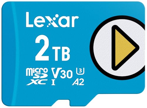 Lexar 2TB Play Blue Micro SD Card, UHS-I, C10, U3, V30, A2, 4K, Up to 160MB/s microSDXC Memory Card, Expanded Storage for Nintendo-Switch 1, Gaming Devices, Smartphones, Tablets (LMSPLBL002T-BNNNU)
