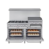 KoolMore KM-CRGB60-NG 60 in. 6 Burner Commercial Natural Gas Range with 24 in. Griddle and Broiler