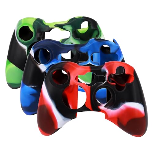 3 Pack of Xbox 360 Controller Skin, Leery Premium Super Grip Protective Skin Case Cover for Xbox 360 Controller