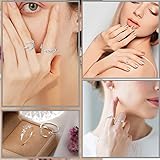 KOHOTA 12PCS Adjustable Knuckle Rings for Women 14K Gold Plated Silver Simple Stacking Rings Pack Open Knot Star Moon Butterfly Dainty Thumb Ring Set for Women