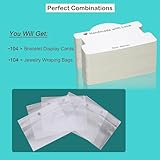 104 Set Bracelet Packaging for Small Business,Bracelet Display Cards with Clear Bags Handmade with Love Hanging Jewelry Cards Tags Bracelet Business Supplies for Selling Necklace Earrings(White)