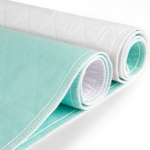 CoolShields Waterproof Bed Pads Incontinence 34'' x 52'' (2 Pack) Washable Reusable Bedwetting Mattress Protector Pad for Kids, Adults, Elderly, and Pets