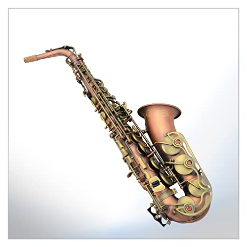 DZDZDZ E Flat Alto Saxophone Imitation Red Ancient Body Green Ancient Key One-Piece Big Guard Saxophone Professional Saxophone