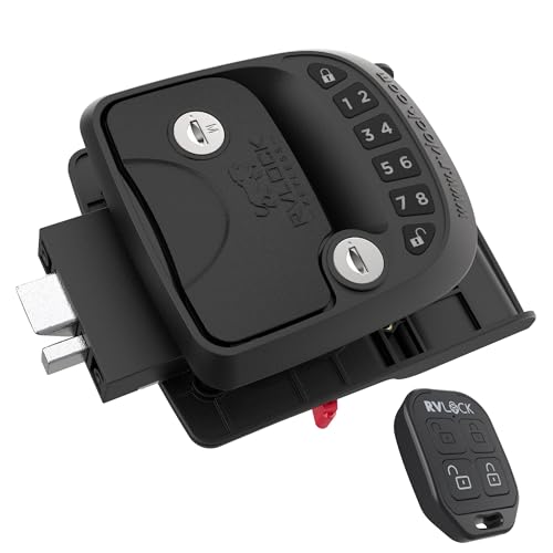 RVLOCK Compact RV Lock Keyless Entry with Remote, Secure Camper Latch Replacement, and Durable RV Door Lock Replacement for Trailers with Patented Security Technology