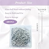 600 PCS Sewing Pins, Straight Pins with 1.5 Inch, White Pearlized Ball Head Quilting Pins, Sewing Pins for Fabric, Jewelry DIY, Craft and Sewing Supplies