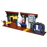 SUPER MARIO World of Nintendo Super Mario Dungeon Deluxe Play Set,Includes: 2.5” Fire Mario Figure&7 Interactive Environmentpiece Moving Platforms & Thwomp,Spinning Fire Balls,Hidden Coin,Swing&Door