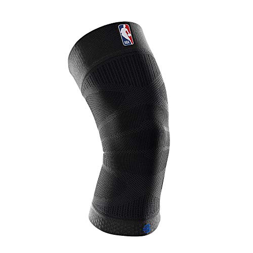 Bauerfeind Sports Compression Knee Support NBA - Lightweight Design with Gripping Zones for Basketball Knee Pain Relief & Performance with Team Designs (Black, M)