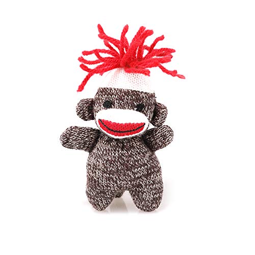 Plushland Stuffed Sock Monkey Keychain – Plush Sock Monkey Gift for Kids and Adults – 12 PCS – 4 Inches.
