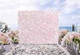 Light Pink Flower Wall Backdrop Panels 7.5ftx3.74ft Floral Wall 3D Artificial Rose Wall Backdrop for Wedding Bridal Shower Party Photo Photography Background Decor