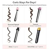 Le Angelique 19mm 3/4 Inch Thin Ceramic Curling Wand for Short Hair, Small Tight Curls & Spirals - Professional Clipless Curler Iron with Glove and 2 Clips | 430F Instant Heat | Dual Voltage - Pink