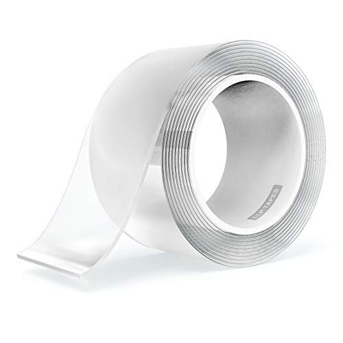 LLPT Nano Tape Double Sided Tape 2.36 Inch x 16.5 Feet Strong Mounting Tape Heavy Duty Gel Tape Clear Traceless Washable No Residue for Home Office Store Deco Card Poster Photo Wall (SN650)
