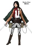 Deluxe Attack on Titan Mikasa Cosplay Halloween Costume for Women