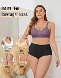 GAI YI 3Pack 38DD Bra for Womens Plus Size Lingeries Full Coverage Wireless Bras for Large Breasts C-38DD