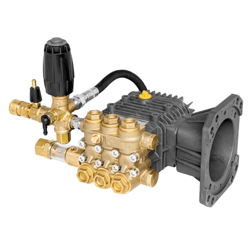 Comet ZWD 4040 G Pressure Washer Pump | 4000 PSI, 4 GPM, 1 Inch Shaft, Horizontal, Triplex Plunger | Serviceable with External Mecline VRT3 Easy Start Unloader | Fits Direct-Drive Gas Engines