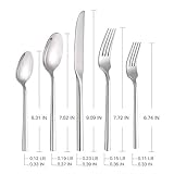 Kelenfer Silverware Set Flatware Set Stainless Steel Heavy Cutlery Set Hexagon Handle Mirror Finished 60 Pieces Service for 12