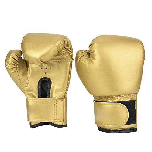 Kids Boxing Gloves, 1 Pair PU Leather Training Boxing Gloves,Sandbag Punching Sparring Training Mitts (Gold)