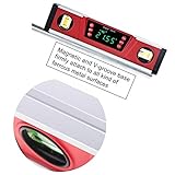 10-Inch Digital Torpedo Level and Protractor | Neodymium Magnets | Bright LED Display | V-GROOVE MAGNETIC BASE | IP54 Dust/Water Resistant smart level with Carrying Bag