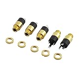 E-outstanding 5pcs Gold Plated 3.5mm Female Stereo Panel Mount Jack Connector, Audio Headphone Metal Connector