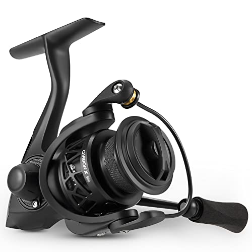 Piscifun Carbon X Spinning Reels, Carbon Frame and Rotor, Ultralight 5.1oz Spinning Fishing Reel, 5.2:1 Low Speed Gear Ratio, 10+1 Shieled BB Smooth Powerful Fishing Spinning Reel 500 Series