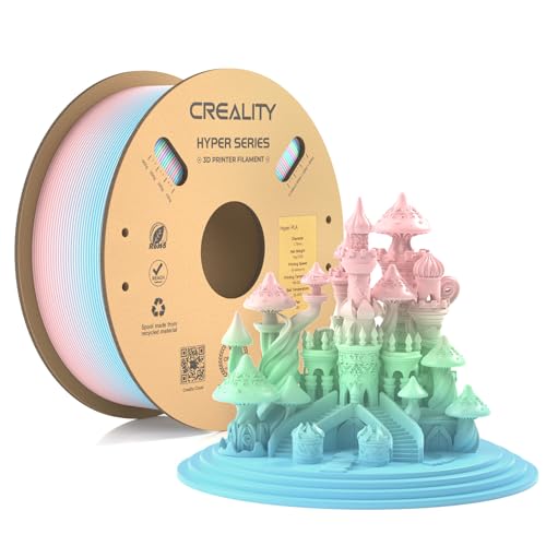 Creality 3D Printer Filament PLA 1.75mm, Creality Official Hyper PLA Filament Durable and Resistant,2.2 lb/1 kg, 300mm/s Designed for High-Speed 3D Printing (Macaron Rainbow)