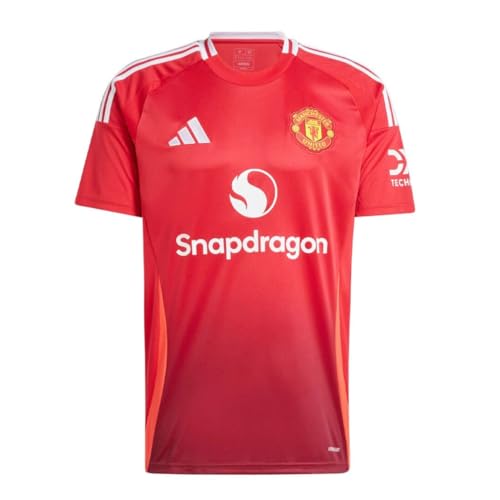 adidas Manchester United Men’s Stadium Home Jersey 2024/25 (US, Alpha, Medium, Regular, Regular, Red)