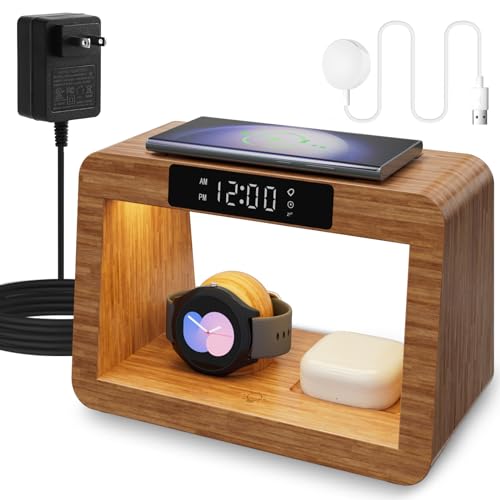 Wireless Charger Station for Samsung, Fast Charging Station with LED Light for SamsunglAndroid Phone. Wireless Phone Charger Station Only for Samsung Watch