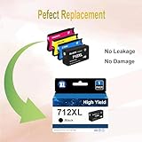 Eficazink 712 712XL High Yield Ink Cartridge Compatible for DesignJet T210 T230 T630 T650 Studio Plotter Printers (3ED71A 3ED67A 3ED68A 3ED69A)