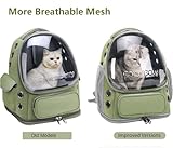 Cawypety Cat Backpack Carrier, Breathable Cat Carrier Large Space Bubble Pet Backpack for Kitty Small Dog up to 15lbs, Transparent & Foldable Pet Carrier for Travel Hiking