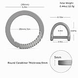 TISUR Titanium Carabiner Keychain Clip,D Key Rings for Keychains,Quick Release Keychain,Key Chain Clip for Men Women (Gray-Round)