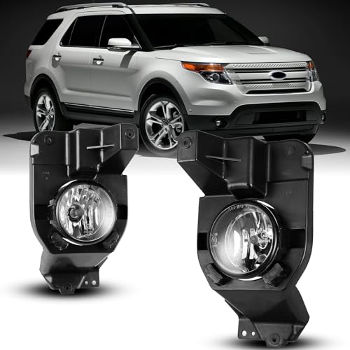 AUTOFREE Fog Lights Compatible with Ford Explorer 2011-2015, Driving Fog Spot Lights Replacement Kits 1 Pair (Clear Lens)
