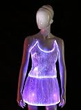 Light Up Fashion Skirts Glow in The Dark Sexy Skirts Luminous Fiber Optic Club Mini Skirts,Mobile APP Control (S)