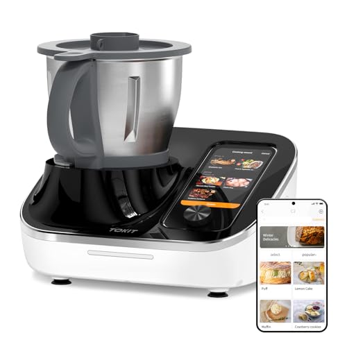 TOKIT Omni Cook C2 Smart Cooking Robot Food Processor Thermomix Automatic Cooking Machine 21 Functions AI Cooker Robot- Blender, Stirrer, Fry, Steamer, Chopper, Cutter, 3000+ Free Recipes, 95°F-356℉