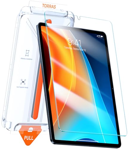 TORRAS for iPad mini 7 (A17 Pro) Screen Protector, iPad mini 6 Screen Protector, Military Grade Shatterproof, TOP 9H+ Tempered Glass, One-Pull Installation, Anti-Scratch, Bubble Free, HD Clarity
