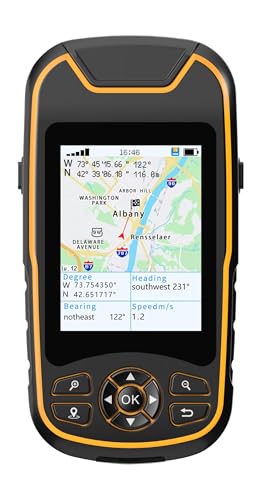 A8 Handheld GPS for Hiking, Rugged and Waterproof Handheld GPS Navigator, 3.2" Sunlight Readable Screen, Compact Satellite Handheld GPS with USA Base Map, Multi-GNSS Support, Extra Battery Life