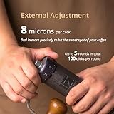 1Zpresso J-Ultra Manual Coffee Grinder Iron Gray, Conical Burr, Foldable Handle, Magnet Catch Cup Capacity 40g, Numerical Adjustable Finely Setting, Faster Grinding Efficiency ideal for Espresso