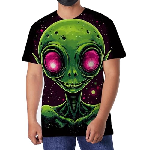 Alien Terror T-Shirt Men's 3D Cool Graphic Short Sleeve Top(Alien Terror -M)