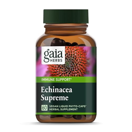 Gaia Herbs Echinacea Supreme - Immune Support Supplement - Echinacea Purpurea & Angustifolia Blend to Support Immune System - 60 Vegan Liquid Phyto-Capsules (30-Day Supply)