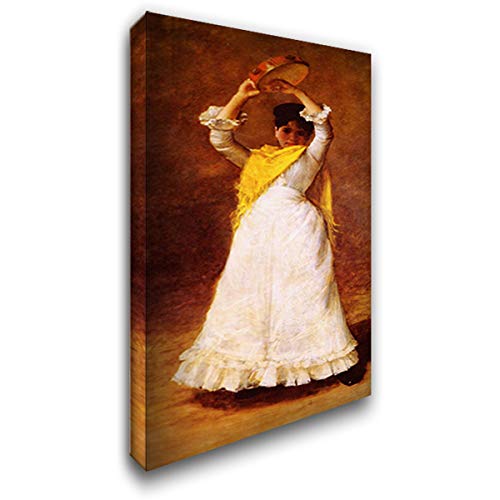 The Tamborine Girl 16x24 Gallery Wrapped Stretched Canvas Art by William Merritt Chase