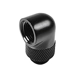 Barrow G1/4" Male to Female Extender Fitting, 90 Degree Rotary, Black, 4-pack