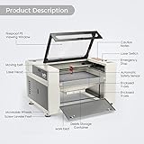 Monport Upgraded 80W CO2 Laser Engraver＆Cutter Built in Water Chiller 24x36 Larger Working Area with Autofocus＆Autolift Digital Controls Red Dot Pointer for Marker Wood Acrylic Glass More