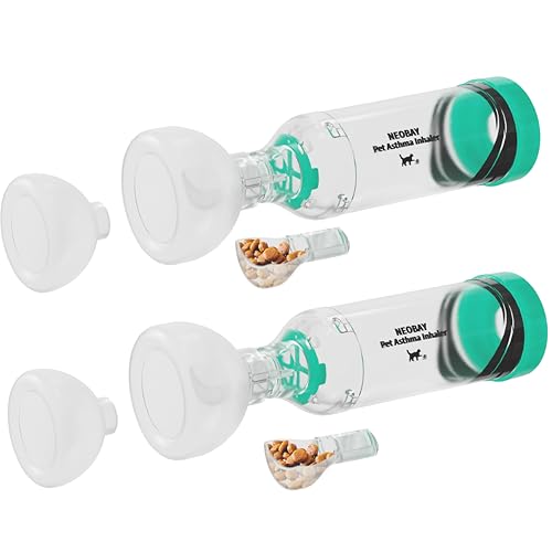 Cat Inhaler Spacer with Unique Panic Soother – Two Sets Included, 2 Pairs for Convenient Use (Backup Inhaler for When One is Still Not Dry After Cleaning)