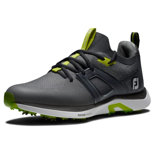 FootJoy Men's Hyperflex Previous Season Style Golf Shoe, Charcoal/Grey/Lime, 10.5