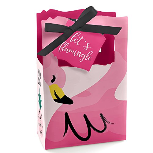 Big Dot of Happiness Pink Flamingo - Party Like a Pineapple Tropical Summer Favor Boxes Set 12