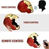 Iron-Man MK 5 Wearable Electronic Helmet: Voice & Remote Controlled, Perfect Super Hero Mask,Can Cosplay and Collectible Figures for Man and Teen-Ideal Gift for Halloween&Birthdayand&Christmas（Golden）