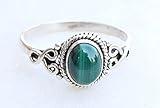 Malachite Stone Ring 925 Sterling Silver Statement Ring For Women Handmade Rings Gemstone Christmas Promise Ring Size US 8 Gift For Her